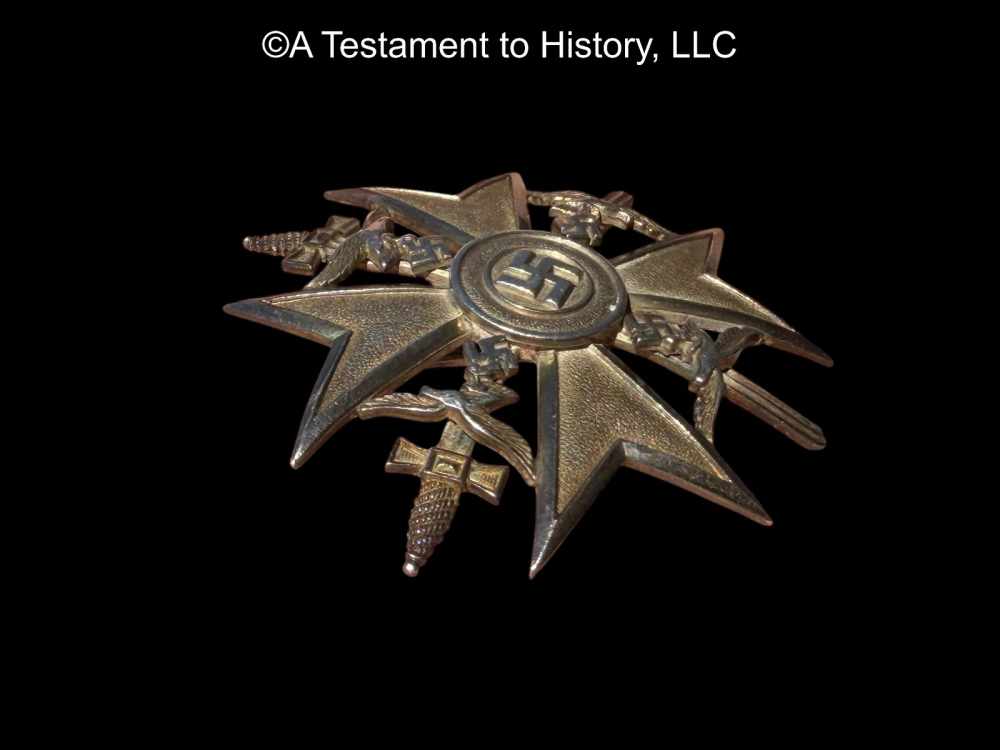 WWII GERMAN- SILVER CONDOR LEGION CROSS WITH SWORDS ORIGINAL WW2 RARE MEDAL-img-4
