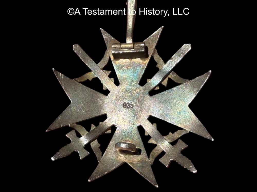 WWII GERMAN- SILVER CONDOR LEGION CROSS WITH SWORDS ORIGINAL WW2 RARE MEDAL-img-8