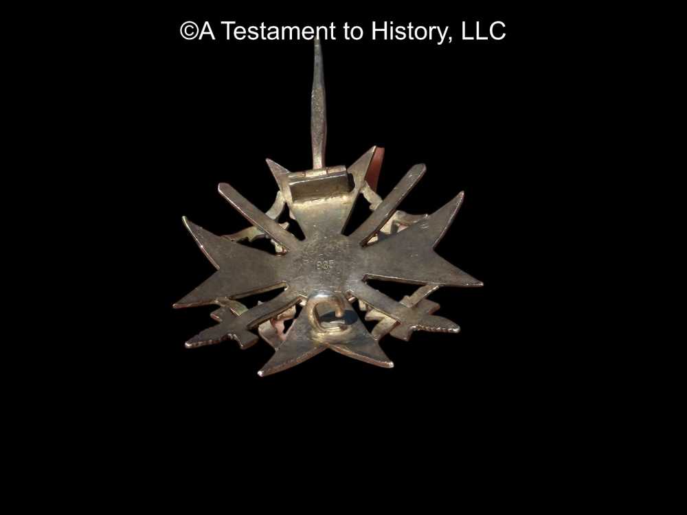 WWII GERMAN- SILVER CONDOR LEGION CROSS WITH SWORDS ORIGINAL WW2 RARE MEDAL-img-10