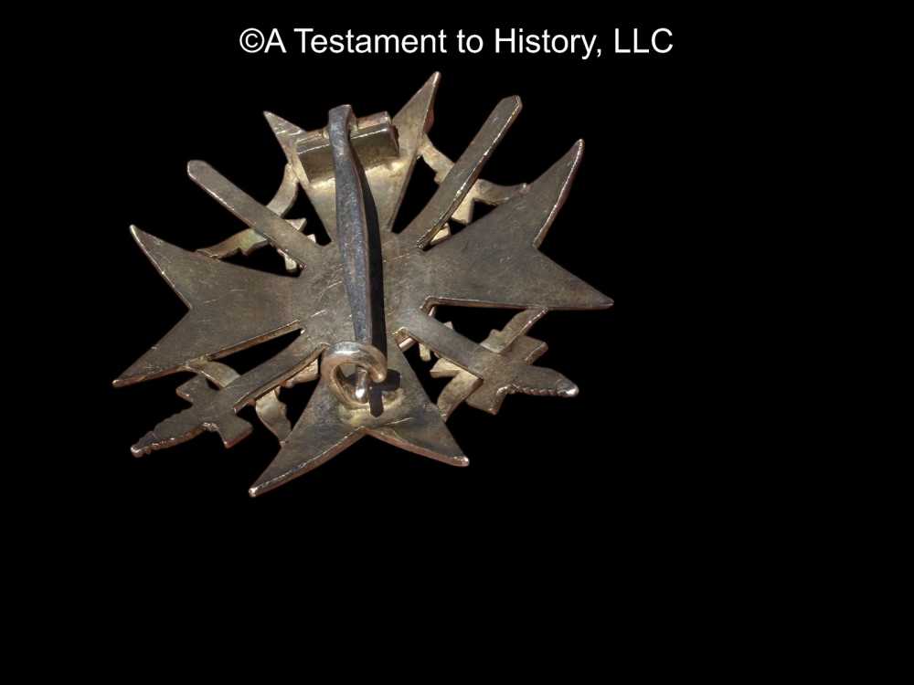 WWII GERMAN- SILVER CONDOR LEGION CROSS WITH SWORDS ORIGINAL WW2 RARE MEDAL-img-7
