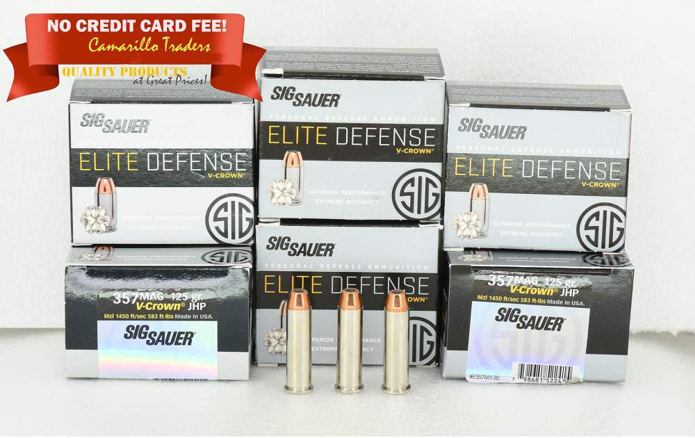 SIG SAUER 357 MAG Elite Defense V-Crown 125grn JHP 120rds E357M1-20 NOS-img-0