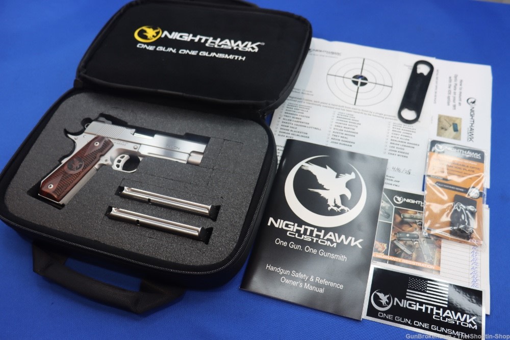 Nighthawk Custom TALON II COMMANDER 1911 Pistol 9MM RECON RAIL IOS CCC OR 9-img-1