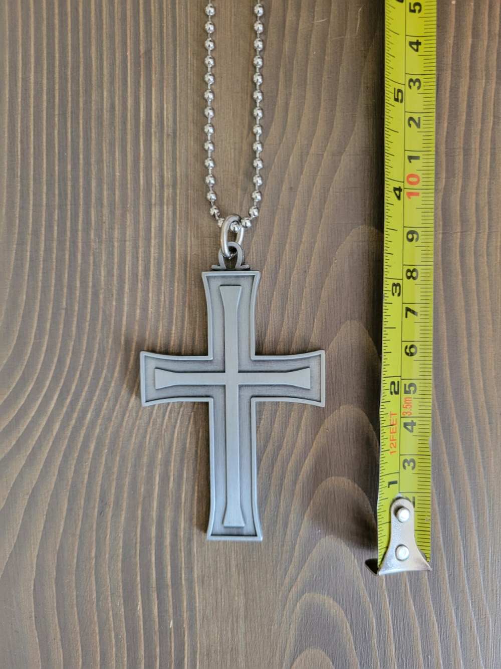 Post WWII German Nickle Protestant Crucifix by CE Juncker Berlin S W-img-0