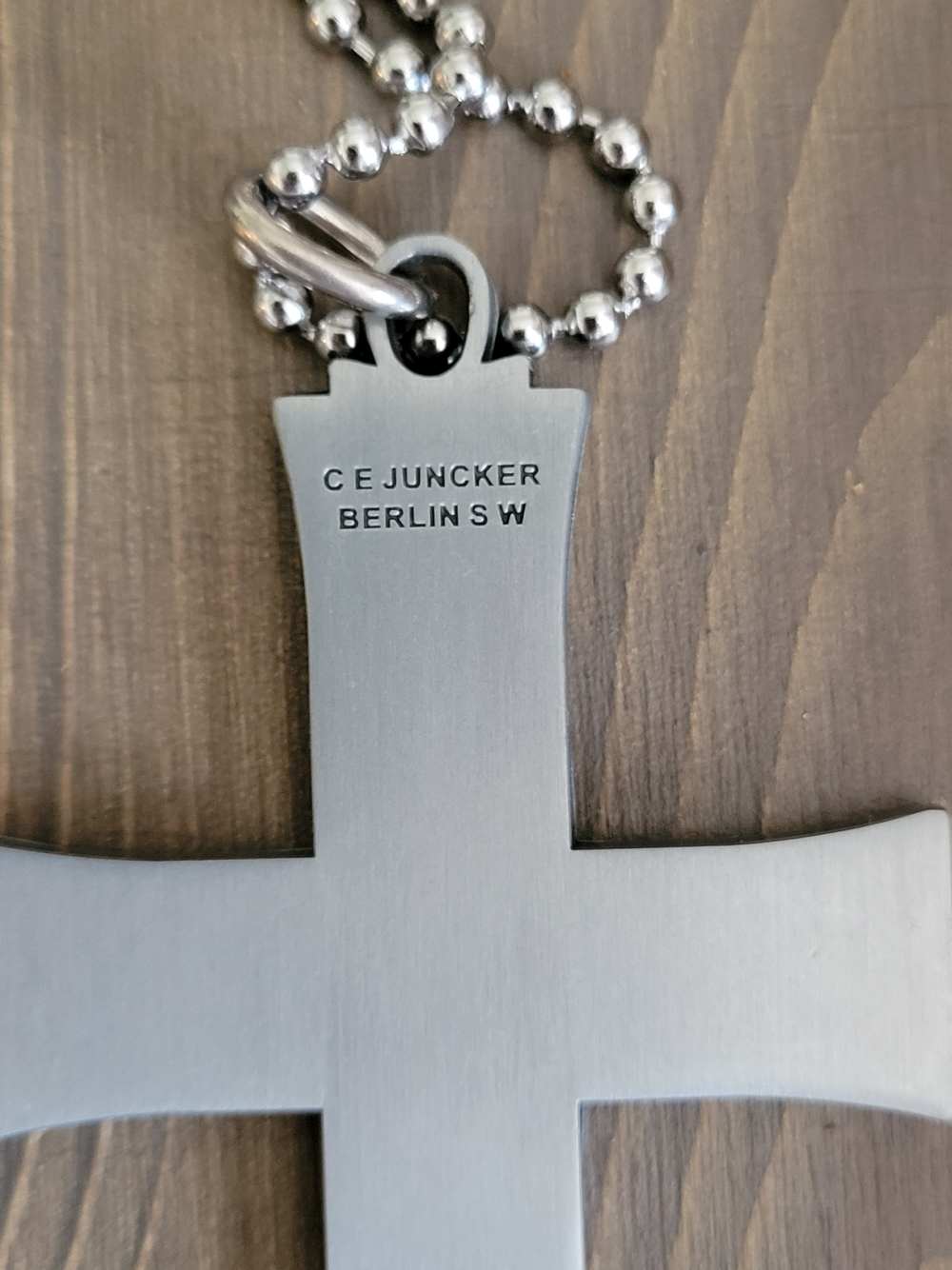 Post WWII German Nickle Protestant Crucifix by CE Juncker Berlin S W-img-1