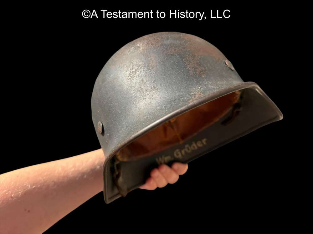 WWII GERMAN- M40 LUFTWAFFE SINGLE DECAL- HELMET NAMED LINER WW2 ORIGINAL-img-7