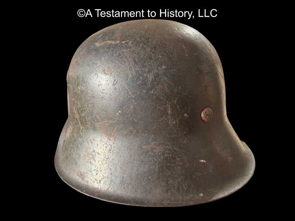 WWII GERMAN- ARMY HEER M42 SINGLE DECAL HELMET- FULL LINER WW2-img-1