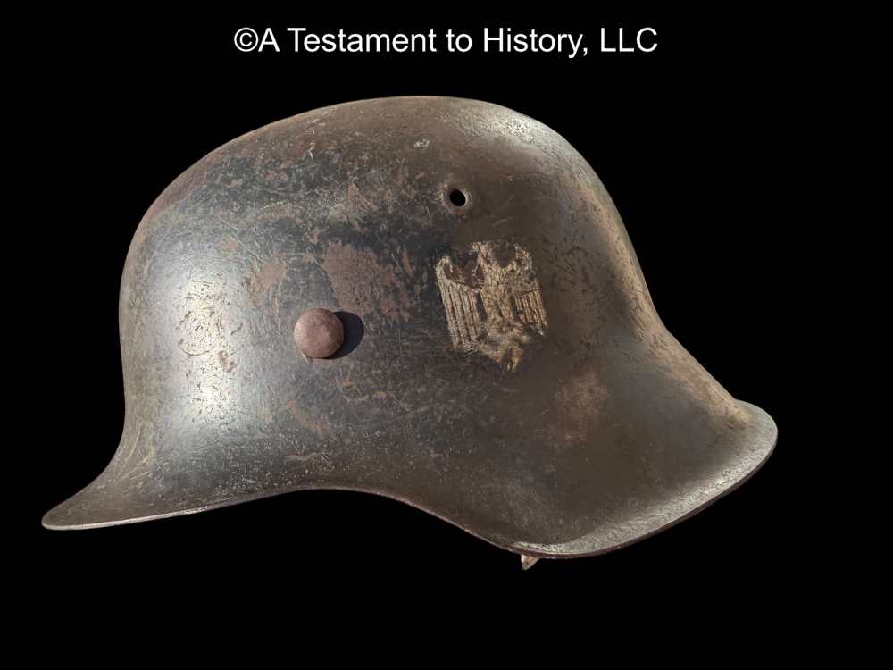 WWII GERMAN- ARMY HEER M42 SINGLE DECAL HELMET- FULL LINER WW2-img-3