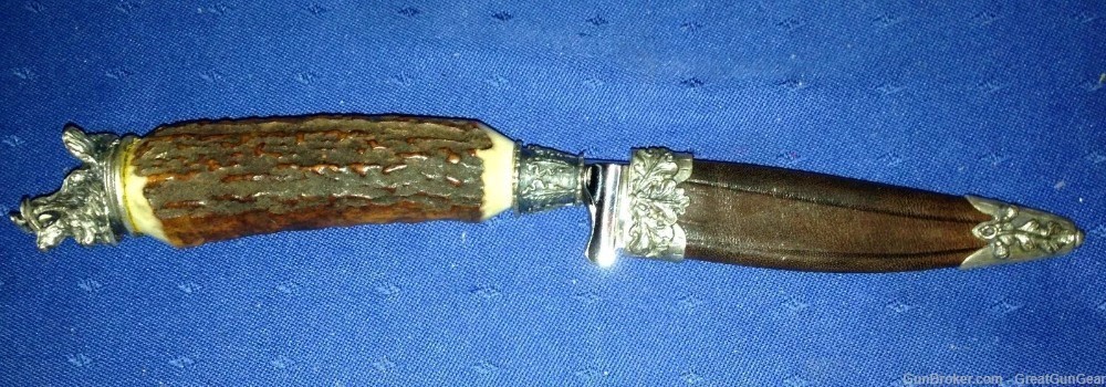 Sollingen Hunting Fixed Blade Stag Knife Handcrafted & Sheath - Germany-img-2