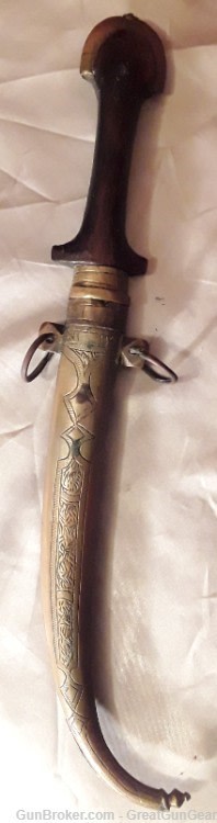Antique Arab Islamic Koummya Khanjar Jambiya Handmade Knife Dagger&Scabbard-img-3