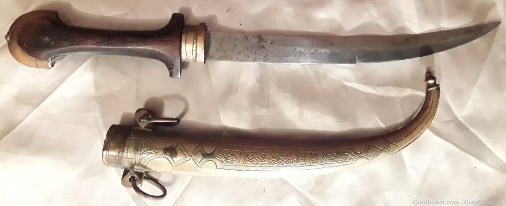 Antique Arab Islamic Koummya Khanjar Jambiya Handmade Knife Dagger&Scabbard-img-1