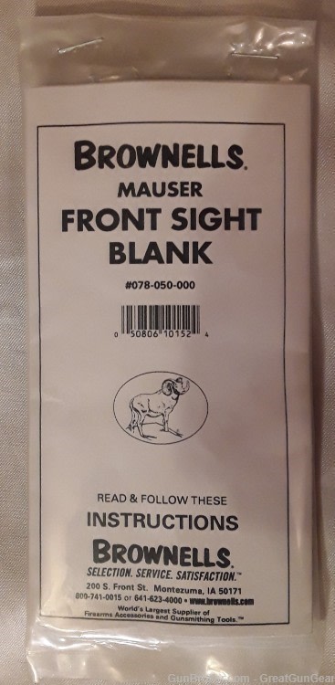 Brownells Mauser Front Sight Blank #078050000-img-0
