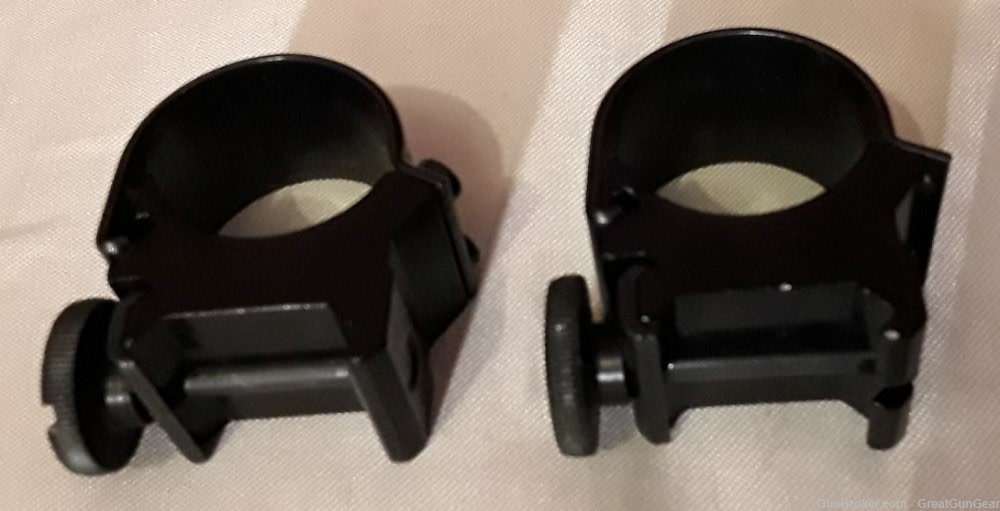 1 Pair Vintage Weaver Detachable Top Mount Scope Rings Gloss Black 1" High-img-3