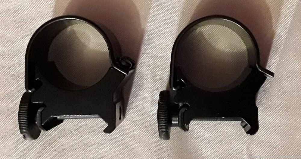 1 Pair Vintage Weaver Detachable Top Mount Scope Rings Gloss Black 1" High-img-1