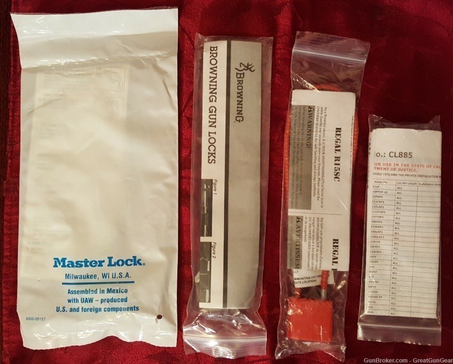Browning Regal Savage Arms Master Lock Firearm Gun Safety Locks Lot of 4-img-1