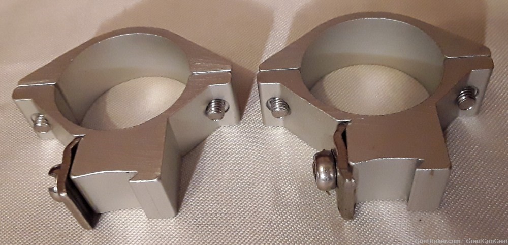 Tip-Off Dovetail Scope Rings Silver 1" Medium with Screws-img-2