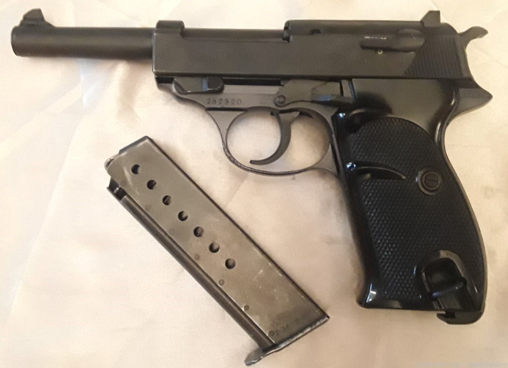 1964 Walther P1 Semi-Automatic Pistol Caliber 9MM with Leather Holster-img-0