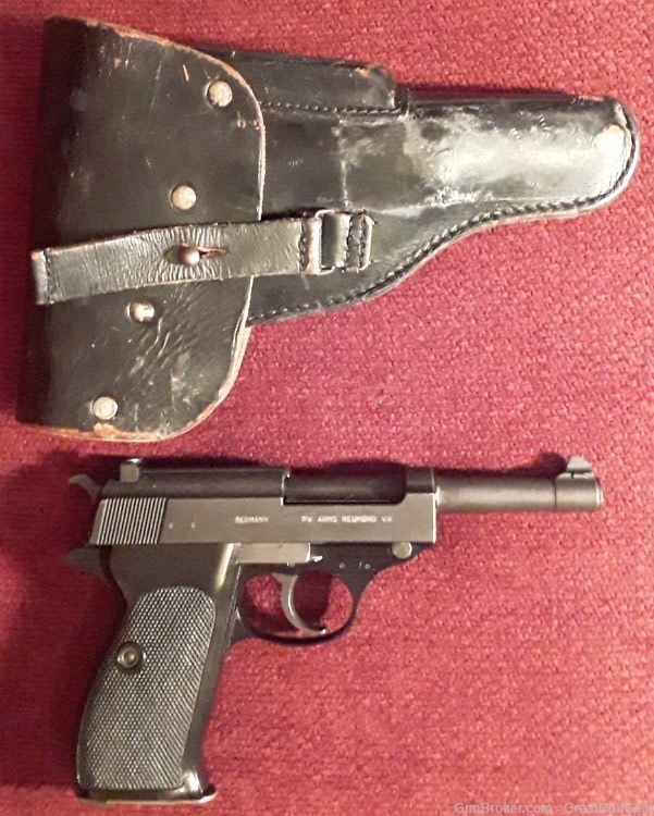 1964 Walther P1 Semi-Automatic Pistol Caliber 9MM with Leather Holster-img-1