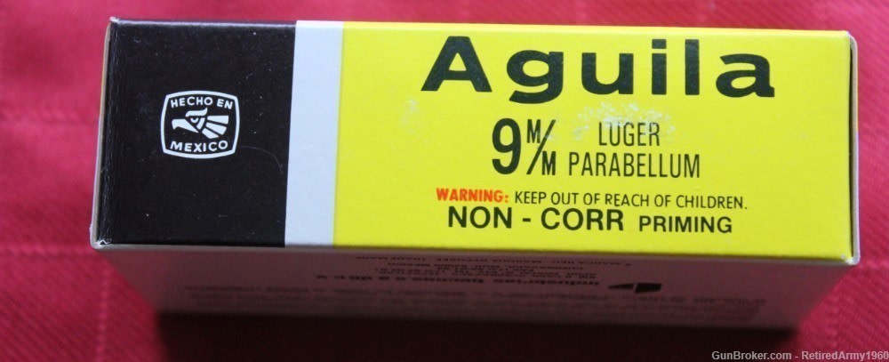 50 Rd, 124gr. Aguilla Luger 9MM Ammo FMJ, RN Ammunition-img-3