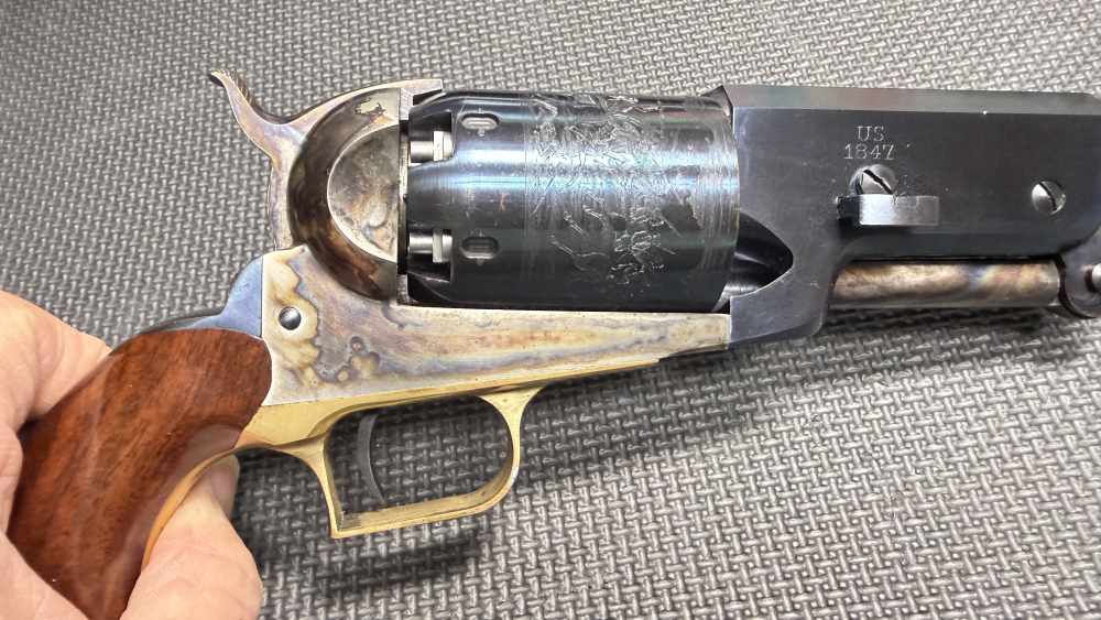 1847 WALKER COLT Revolver by Uberti 44 cal Cap & Ball VG COND W/ Holster-img-3