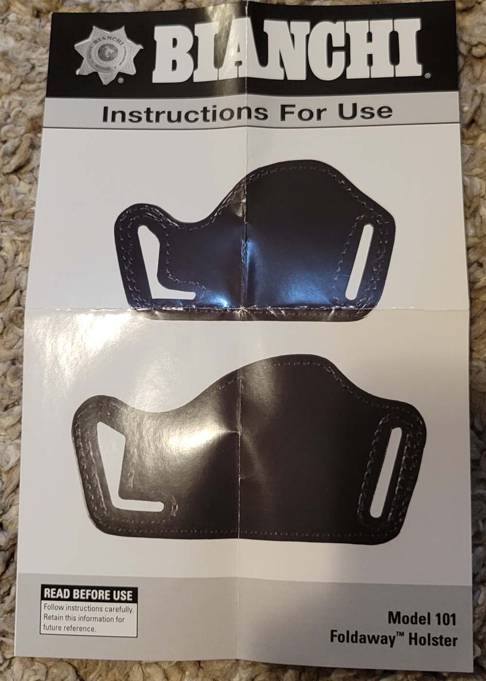 Bianchi Leather 101 Sz10 & Sz16 Foldaway Outside the Waistband Holster new-img-7
