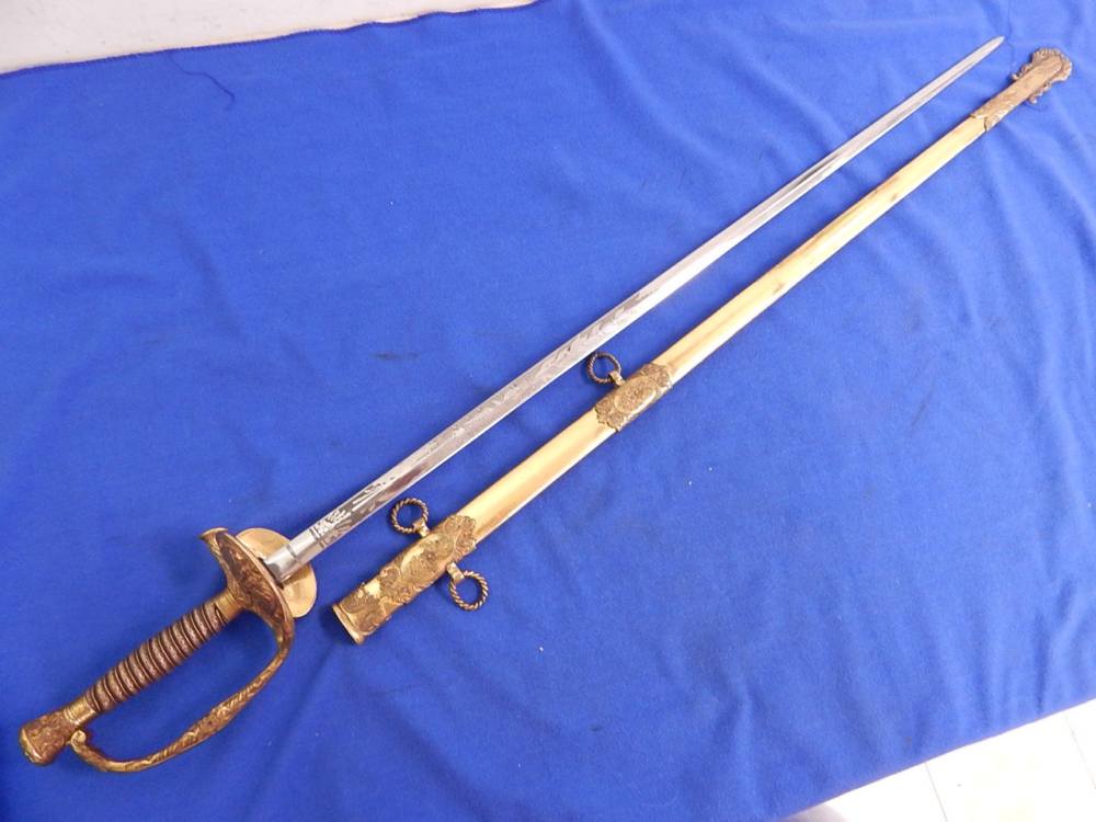 Civil War M1860 Staff & Field Sword with Scabbard-img-0
