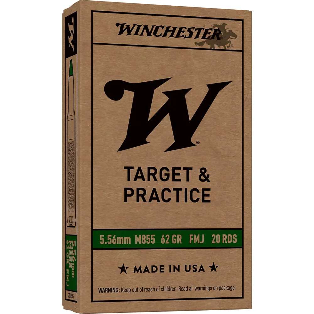 Winchester M855 Target 5.56, 62 Grain FMJ-20 Rounds-img-0