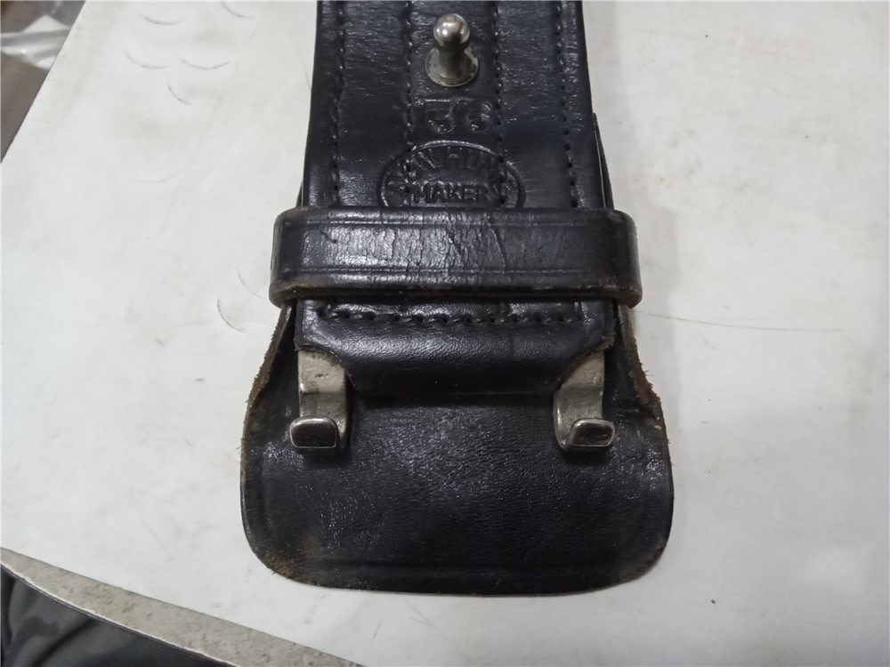Don Hume 36" Utility Black leather belt 2 1/8" wide-img-1
