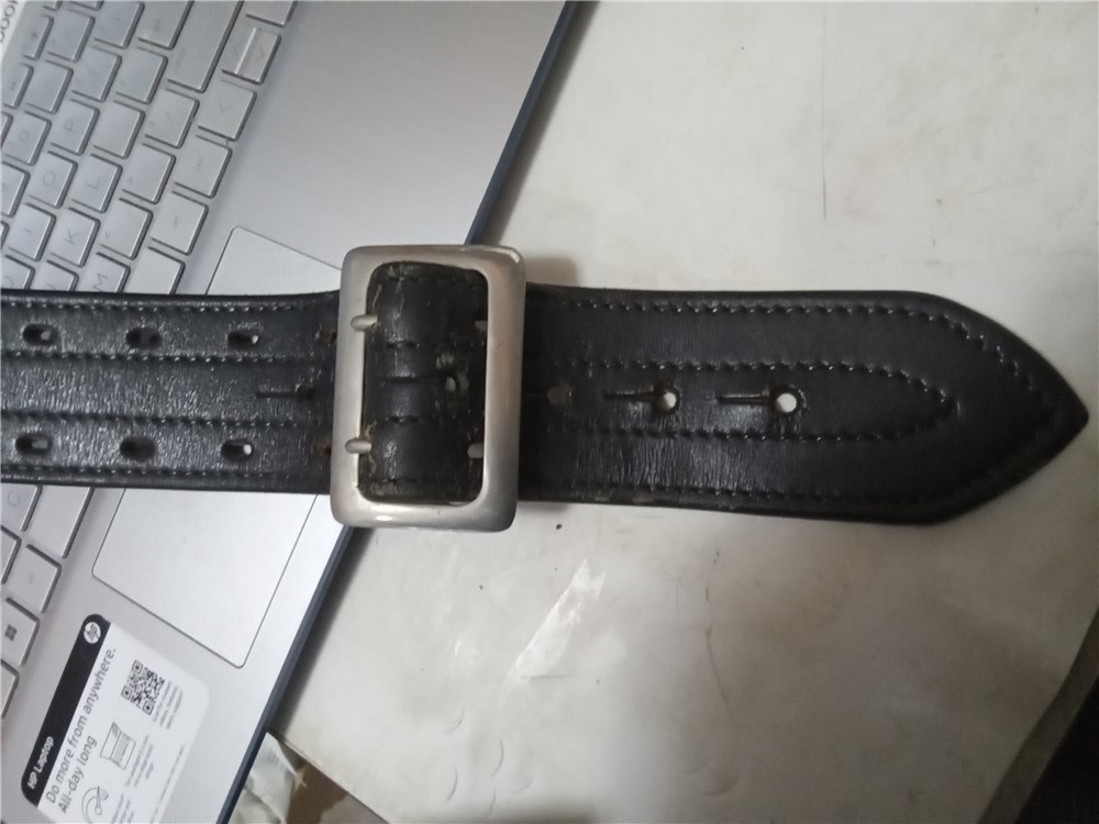 Don Hume 36" Utility Black leather belt 2 1/8" wide-img-2
