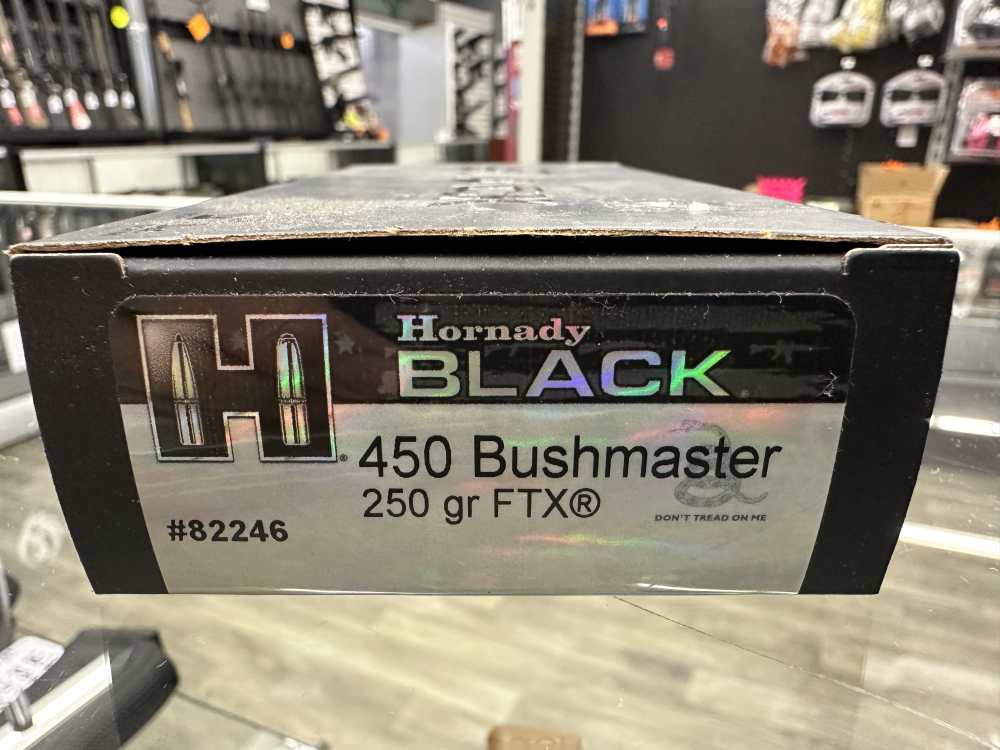 Hornady Black 450 Bushmaster 250gr FTX #82246 20rd box BRAND NEW-img-0
