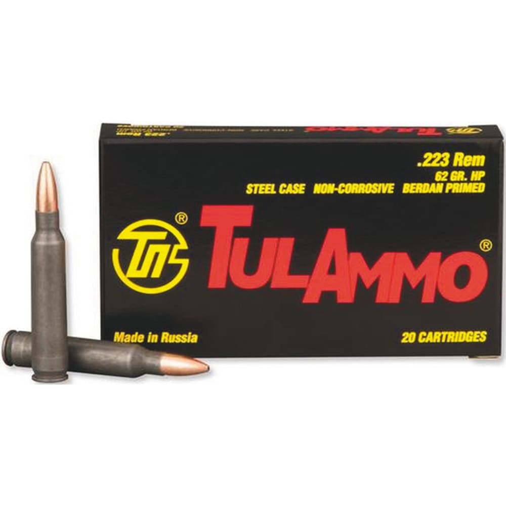 TulAmmo 223 Remington Ammo 62 Grain Full Metal Jacket – 20 Round box-img-0