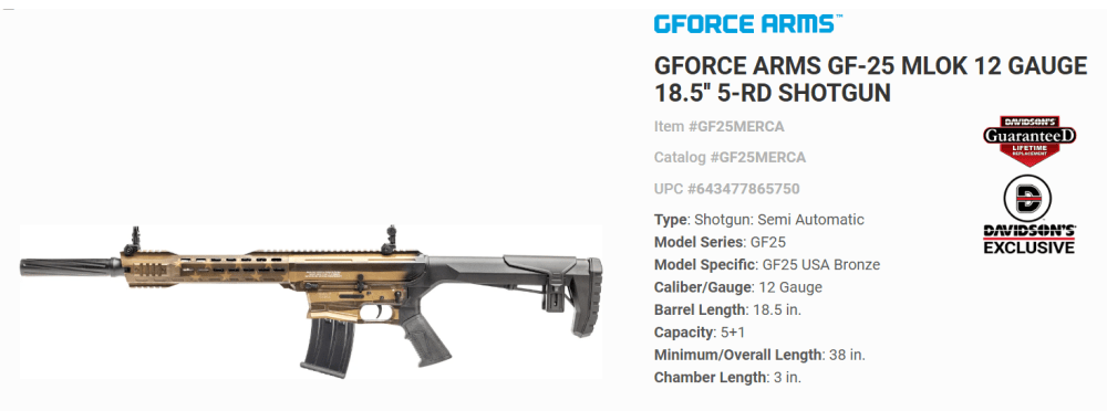 GFORCE ARMS GF-25 MLOK 12 GAUGE-img-1