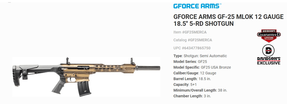 GFORCE ARMS GF-25 MLOK 12 GAUGE-img-0