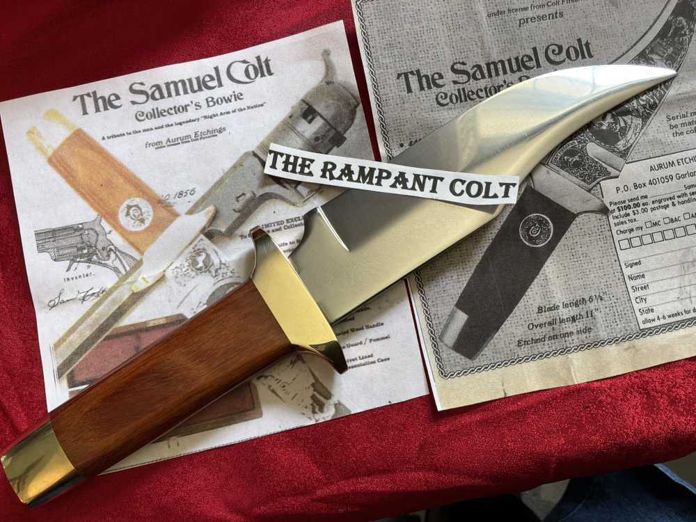 The Samuel Colt Bowie Collectors Knife Aurum Etchings New Condition-img-3