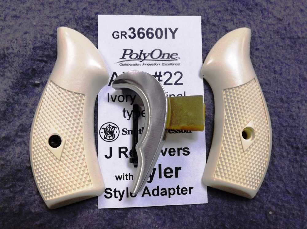 Ajax cpy Ivory Grips & Tyler T-grip style Adapter S&W J Revolvers 36 60 642-img-1