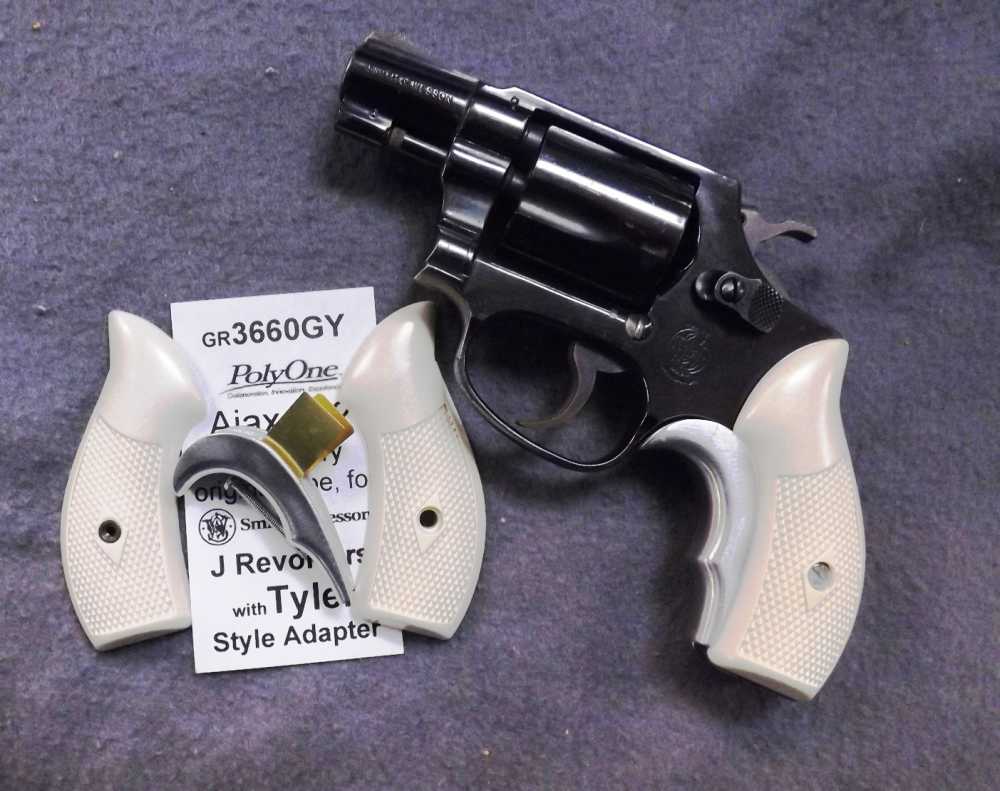 Ajax cpy Ivory Grips & Tyler T-grip style Adapter S&W J Revolvers 36 60 642-img-8