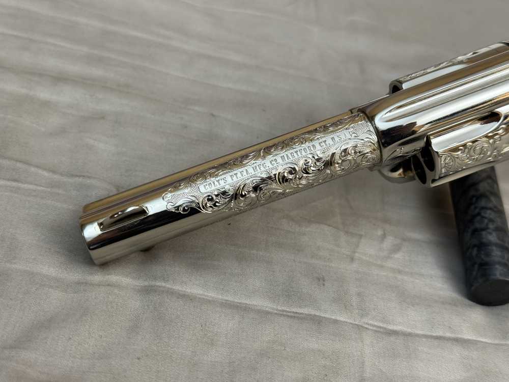 LNIB 1988 Colt SAA Engraving Sampler .45colt Ivory Grips Nickel Finish-img-4
