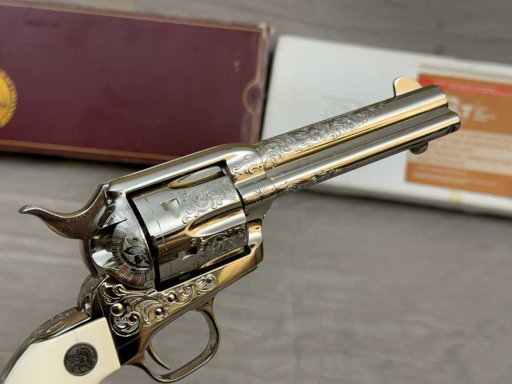 LNIB 1988 Colt SAA Engraving Sampler .45colt Ivory Grips Nickel Finish-img-19