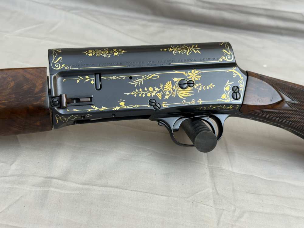 1925 Belgian Browning A5 Grade IV 16ga Factory Gold Inlaid 28" Solid Rib -img-11