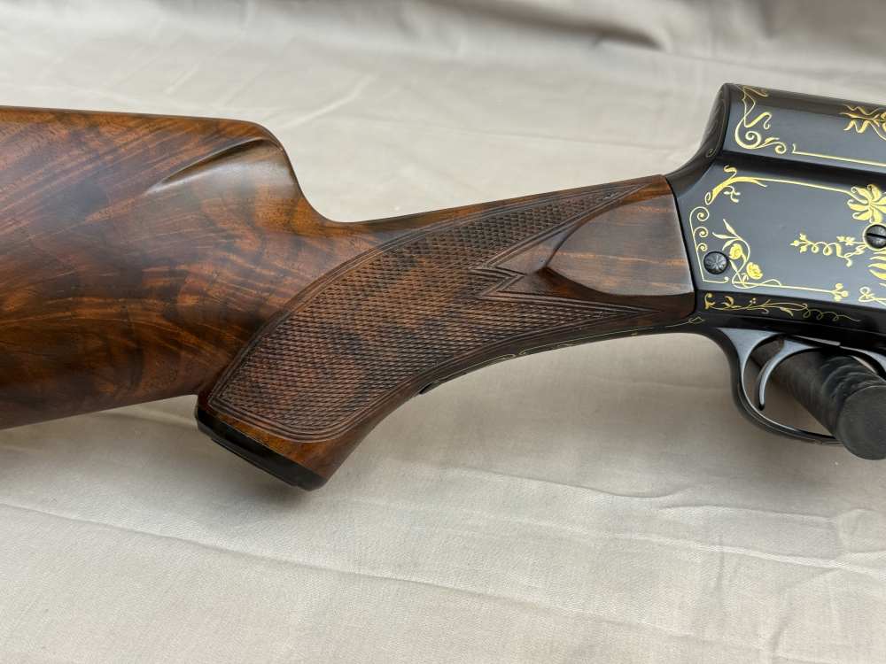 1925 Belgian Browning A5 Grade IV 16ga Factory Gold Inlaid 28" Solid Rib -img-2