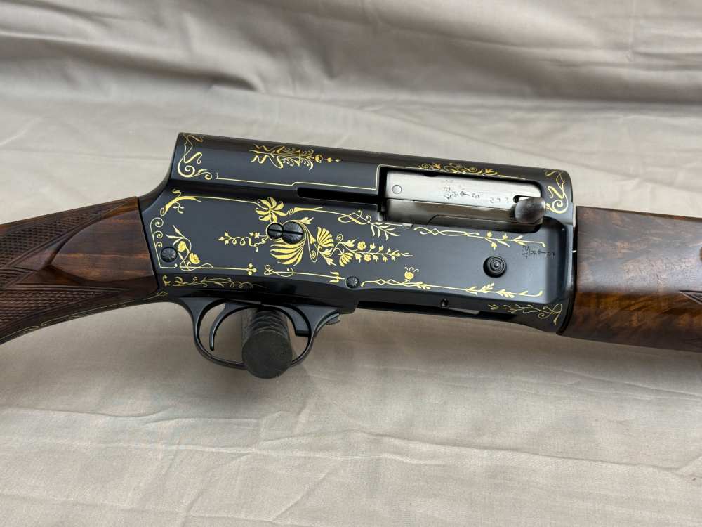 1925 Belgian Browning A5 Grade IV 16ga Factory Gold Inlaid 28" Solid Rib -img-0