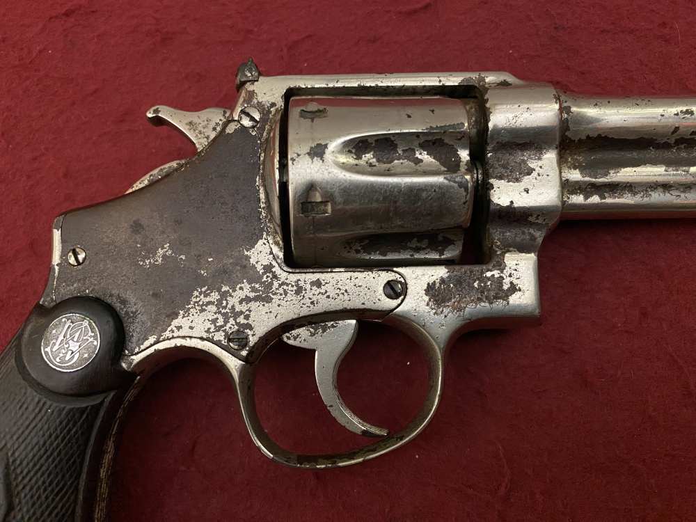 Rare Smith & Wesson Prewar Outdoorsman .38/44 .38 spl 6.5" Nickel 1932-img-9