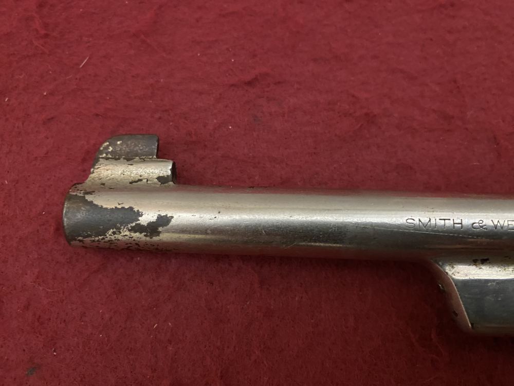 Rare Smith & Wesson Prewar Outdoorsman .38/44 .38 spl 6.5" Nickel 1932-img-43