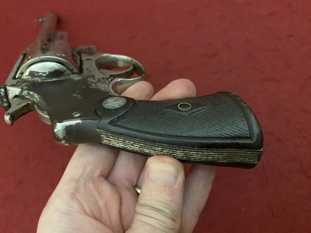 Rare Smith & Wesson Prewar Outdoorsman .38/44 .38 spl 6.5" Nickel 1932-img-48