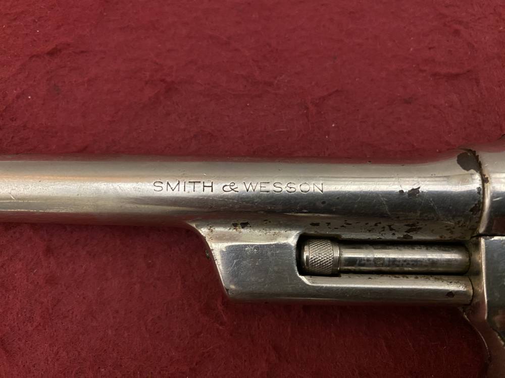 Rare Smith & Wesson Prewar Outdoorsman .38/44 .38 spl 6.5" Nickel 1932-img-41