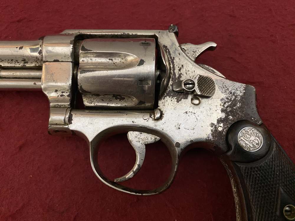 Rare Smith & Wesson Prewar Outdoorsman .38/44 .38 spl 6.5" Nickel 1932-img-29
