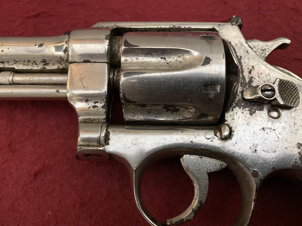 Rare Smith & Wesson Prewar Outdoorsman .38/44 .38 spl 6.5" Nickel 1932-img-37