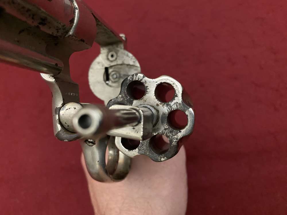 Rare Smith & Wesson Prewar Outdoorsman .38/44 .38 spl 6.5" Nickel 1932-img-79