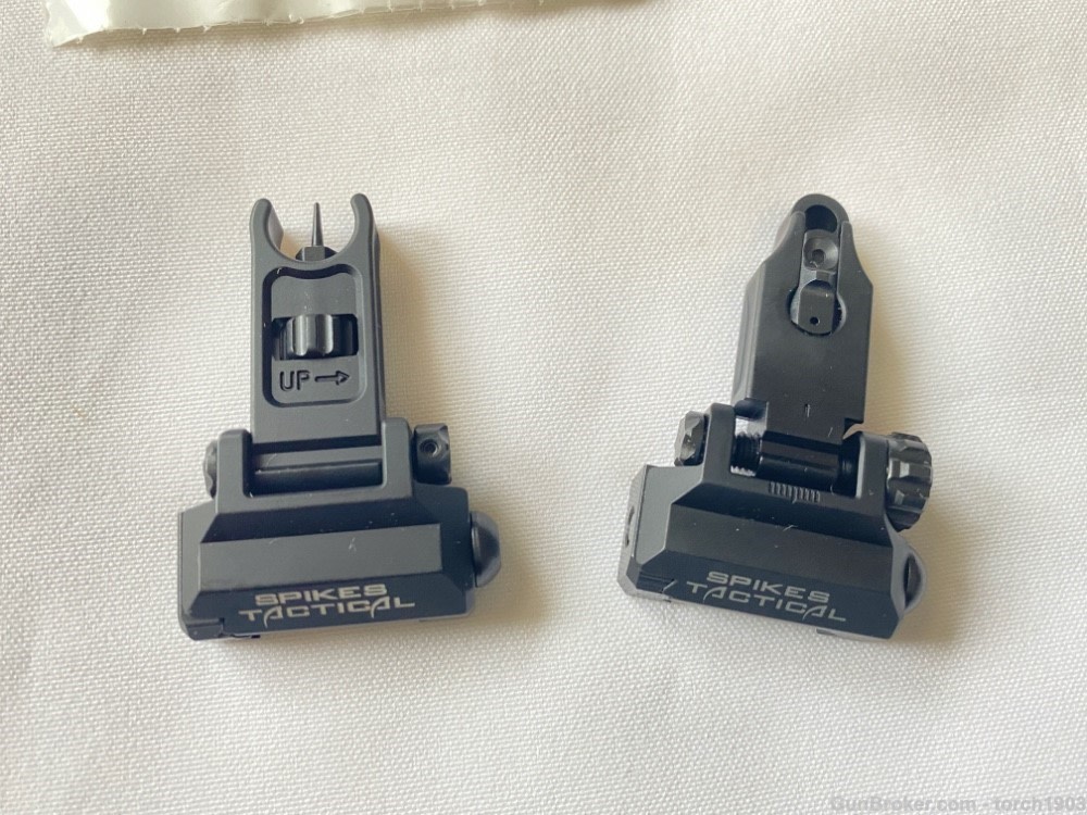 Spike’s Tactical Front & Rear Micro Folding Sights, Gen II Black AR15-img-2