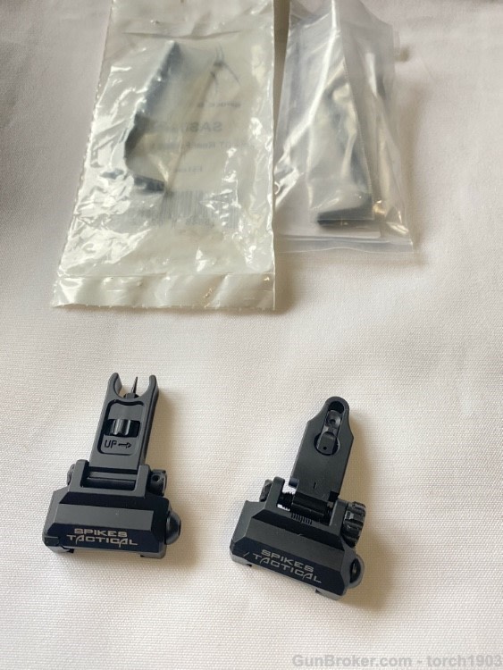 Spike’s Tactical Front & Rear Micro Folding Sights, Gen II Black AR15-img-1
