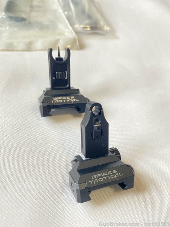 Spike’s Tactical Front & Rear Micro Folding Sights, Gen II Black AR15-img-4